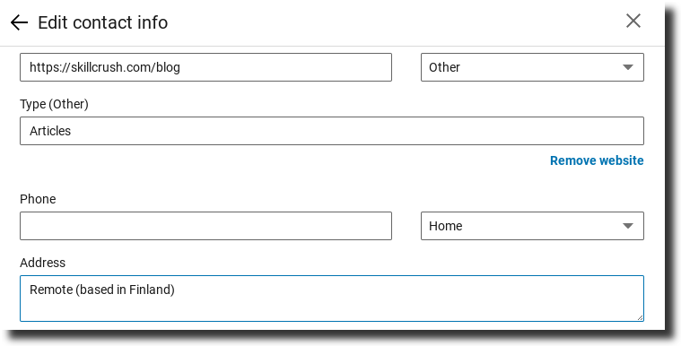 set up your LinkedIn location